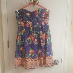 Shoshanna floral strapless dress size 6